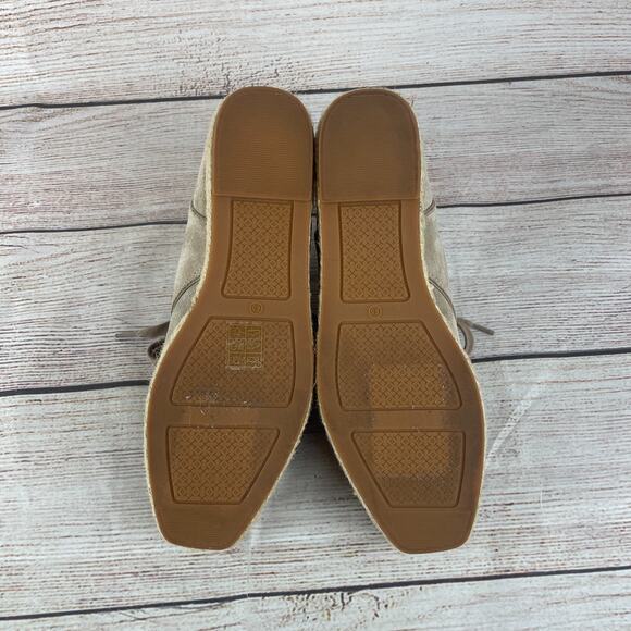 Tory Burch Rios Lace-Up Womens Sz 6.5M Espadrille Booties Tan - Picture 10 of 12